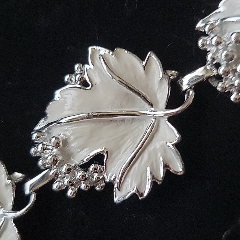 Vtg Sarah Cove Silver Leaf Bracelet View 2